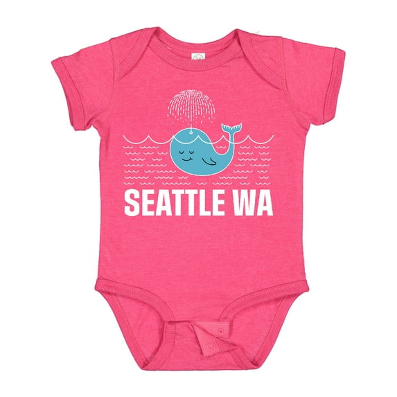 Inktastic Seattle Washington Cute Whale Travel Boys or Girls Baby Bodysuit