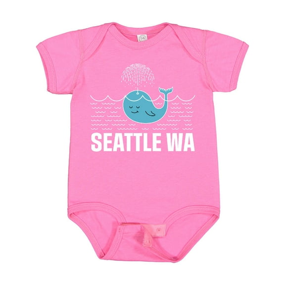 Inktastic Seattle Washington Cute Whale Travel Boys or Girls Baby Bodysuit