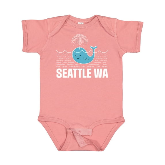 Inktastic Seattle Washington Cute Whale Travel Boys or Girls Baby Bodysuit