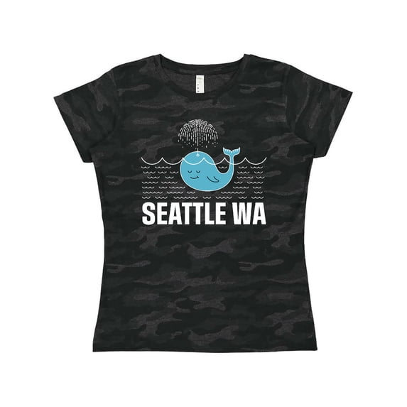 Inktastic Seattle Washington Cute Whale Travel Women's T-Shirt