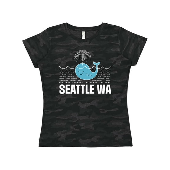 Inktastic Seattle Washington Cute Whale Travel Women's T-Shirt