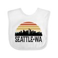 thumbnail image 1 of Inktastic Seattle Washington Skyline Sunset Boys or Girls Baby Bib, 1 of 4