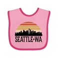 thumbnail image 1 of Inktastic Seattle Washington Skyline Sunset Boys or Girls Baby Bib, 1 of 4