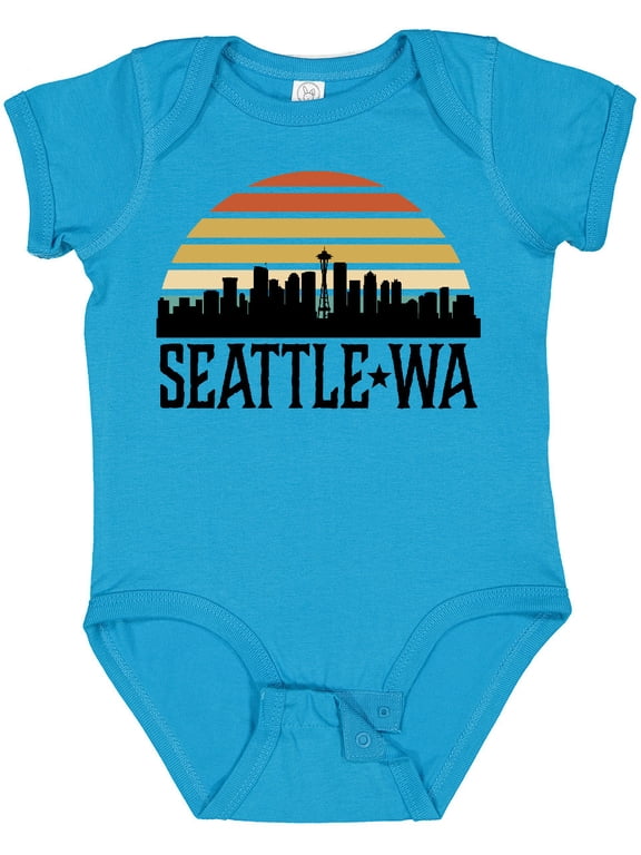 Inktastic Seattle Washington Skyline Sunset Boys or Girls Baby Bodysuit