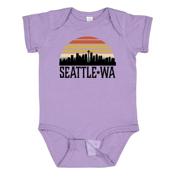 Inktastic Seattle Washington Skyline Sunset Boys or Girls Baby Bodysuit