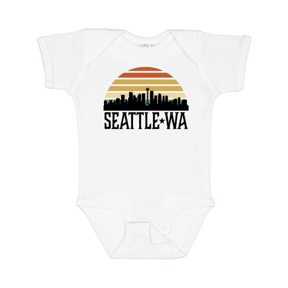 Inktastic Seattle Washington Skyline Sunset Boys or Girls Baby Bodysuit