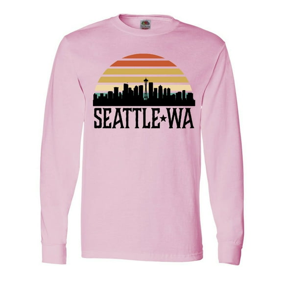 Inktastic Seattle Washington Skyline Sunset Long Sleeve T-Shirt