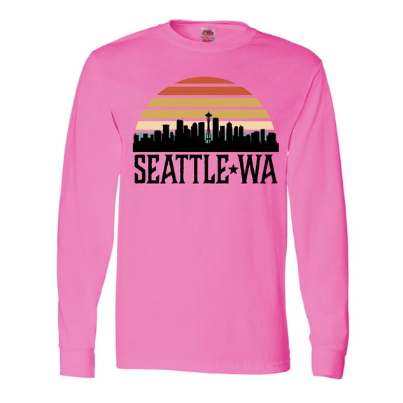 Inktastic Seattle Washington Skyline Sunset Long Sleeve T-Shirt