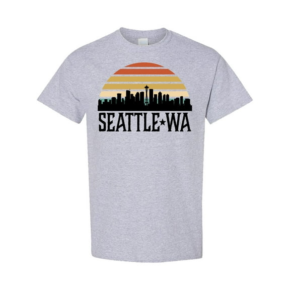 Inktastic Seattle Washington Skyline Sunset T-Shirt