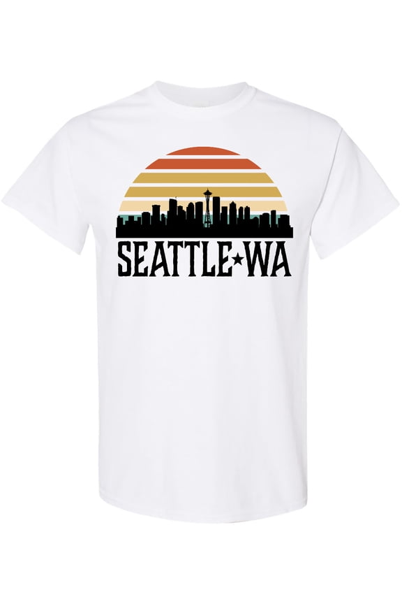 Seattle Washington Skyline Sunset T-Shirt