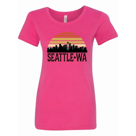 Inktastic Seattle Washington Skyline Sunset Women's T-Shirt