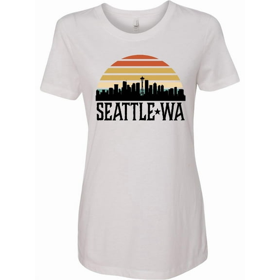 Inktastic Seattle Washington Skyline Sunset Women's T-Shirt