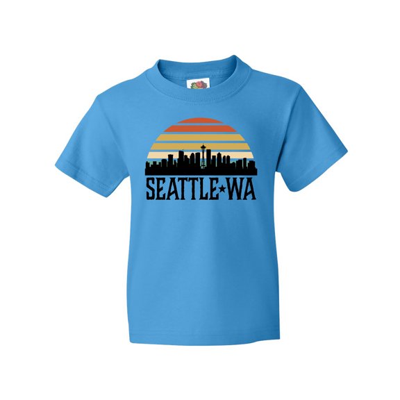 Inktastic Seattle Washington Skyline Sunset Youth T-Shirt
