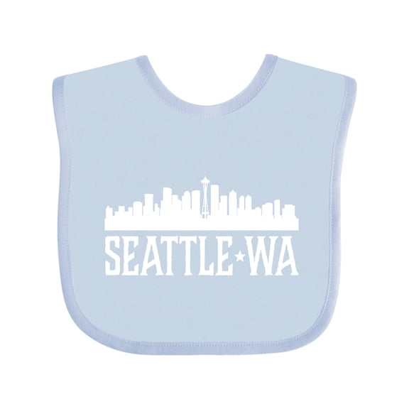 Inktastic Seattle Washington Skyline WA Cities Boys or Girls Baby Bib