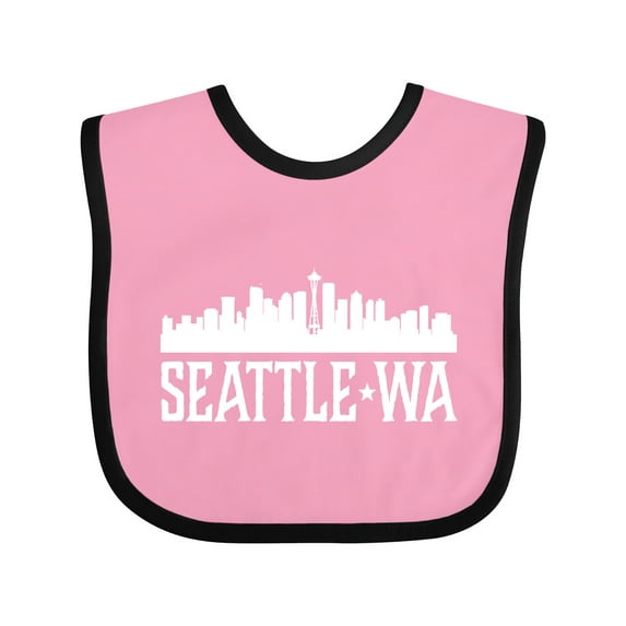 Inktastic Seattle Washington Skyline WA Cities Boys or Girls Baby Bib
