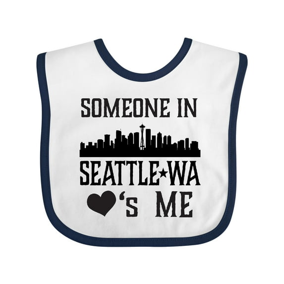 Inktastic Seattle Washington Someone Loves Me Skyline Boys or Girls Baby Bib