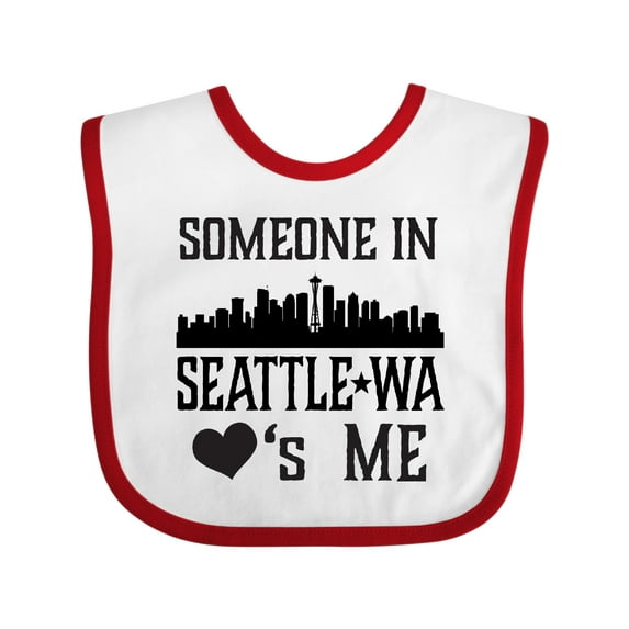 Inktastic Seattle Washington Someone Loves Me Skyline Boys or Girls Baby Bib