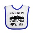 thumbnail image 1 of Inktastic Seattle Washington Someone Loves Me Skyline Boys or Girls Baby Bib, 1 of 4