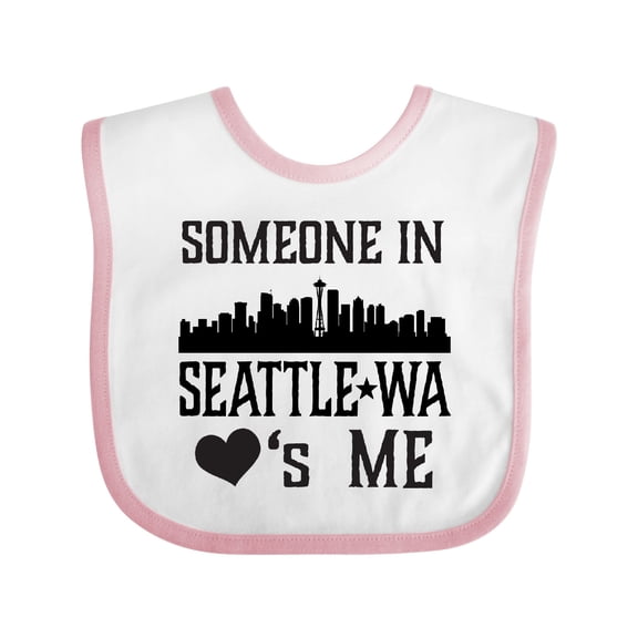 Inktastic Seattle Washington Someone Loves Me Skyline Boys or Girls Baby Bib