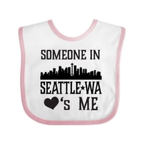 Inktastic Seattle Washington Someone Loves Me Skyline Boys or Girls Baby Bib