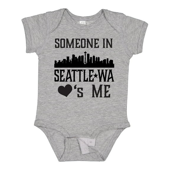 Inktastic Seattle Washington Someone Loves Me Skyline Boys or Girls Baby Bodysuit