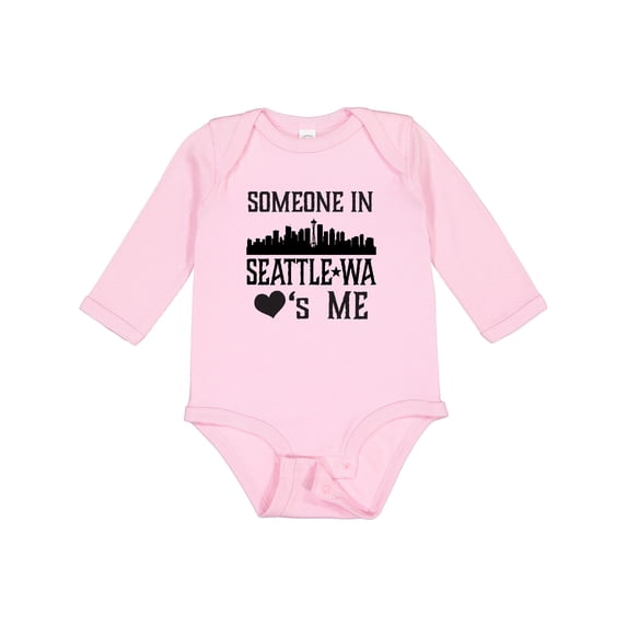Inktastic Seattle Washington Someone Loves Me Skyline Boys or Girls Long Sleeve Baby Bodysuit