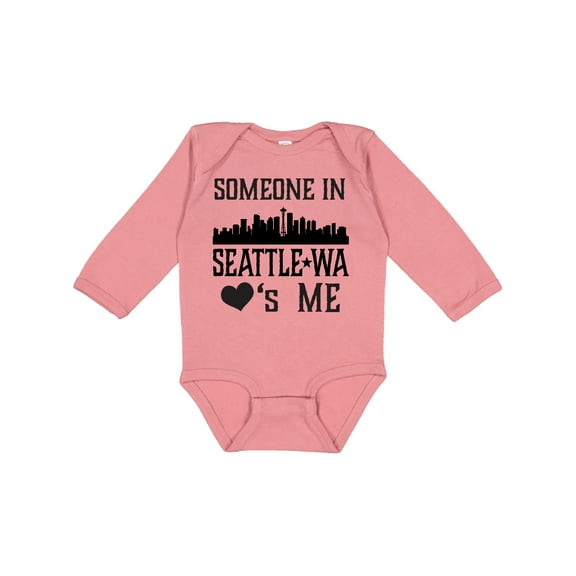 Inktastic Seattle Washington Someone Loves Me Skyline Boys or Girls Long Sleeve Baby Bodysuit
