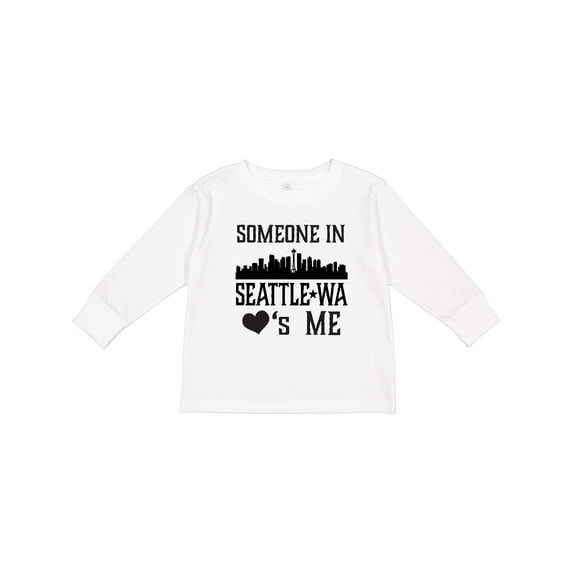 Inktastic Seattle Washington Someone Loves Me Skyline Boys or Girls Long Sleeve Toddler T-Shirt