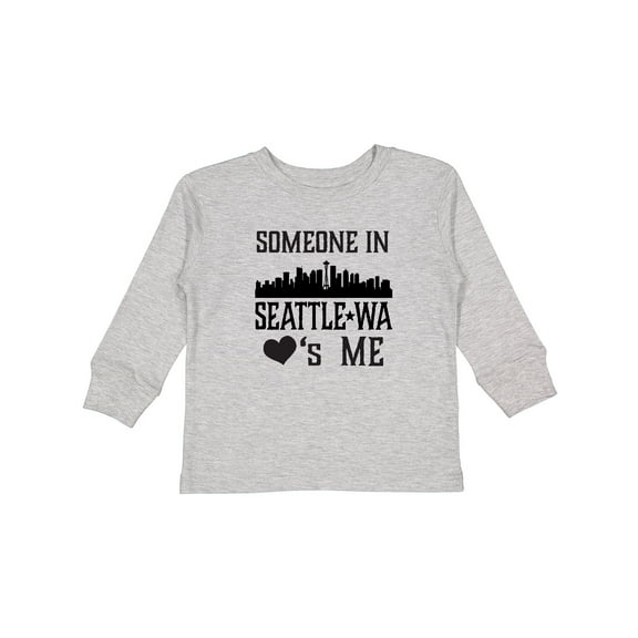 Inktastic Seattle Washington Someone Loves Me Skyline Boys or Girls Long Sleeve Toddler T-Shirt