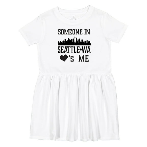 Inktastic Seattle Washington Someone Loves Me Skyline Girls Toddler Dress