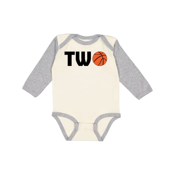 Inktastic Second Birthday Basketball Two Boys or Girls Long Sleeve Baby Bodysuit