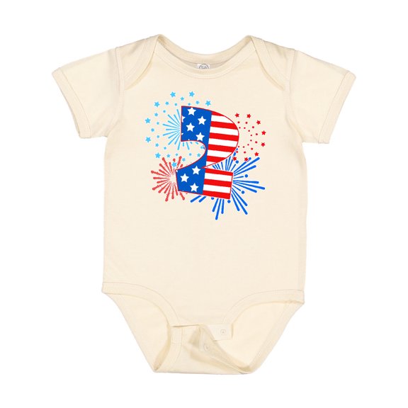Inktastic Second Birthday Fourth of July Fireworks Boys or Girls Baby Bodysuit