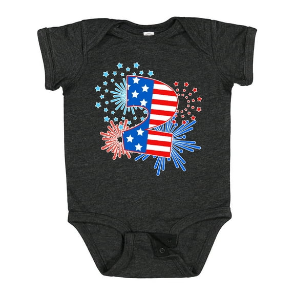 Inktastic Second Birthday Fourth of July Fireworks Boys or Girls Baby Bodysuit