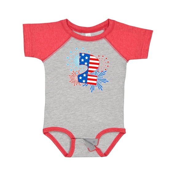 Inktastic Second Birthday Fourth of July Fireworks Boys or Girls Baby Bodysuit