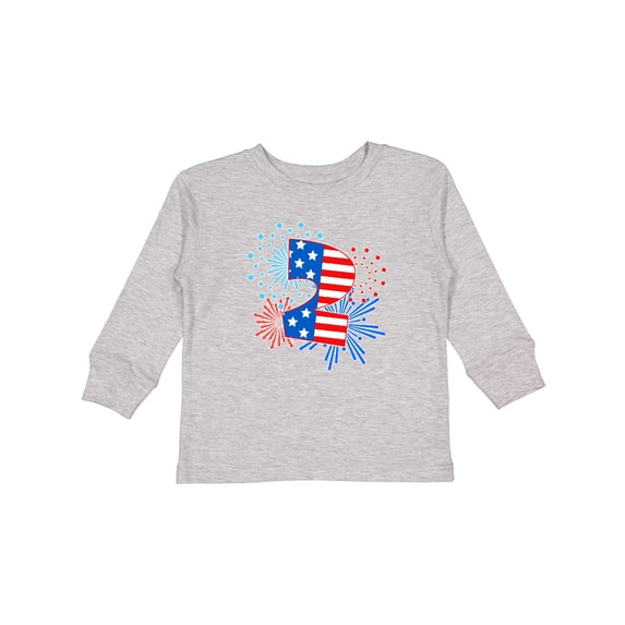 Inktastic Second Birthday- Fourth of July fireworks Boys or Girls Long Sleeve Toddler T-Shirt