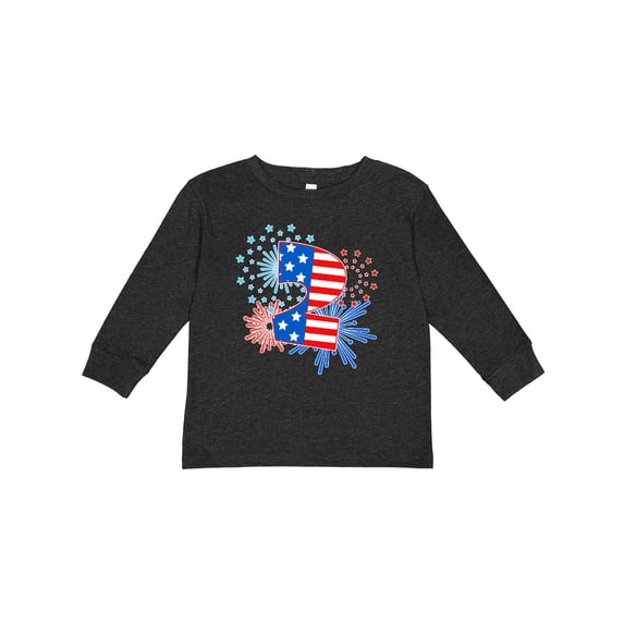 Inktastic Second Birthday- Fourth of July fireworks Boys or Girls Long Sleeve Toddler T-Shirt