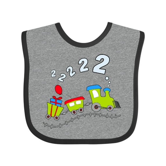 Inktastic Second Birthday Party Train Boys or Girls Baby Bib