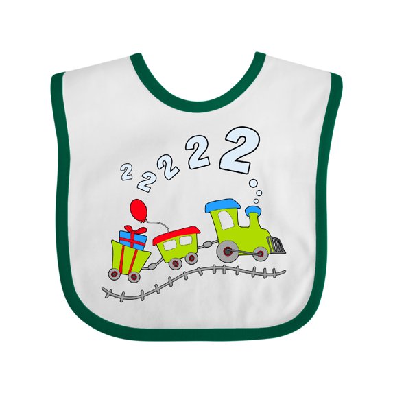 Inktastic Second Birthday Party Train Boys or Girls Baby Bib