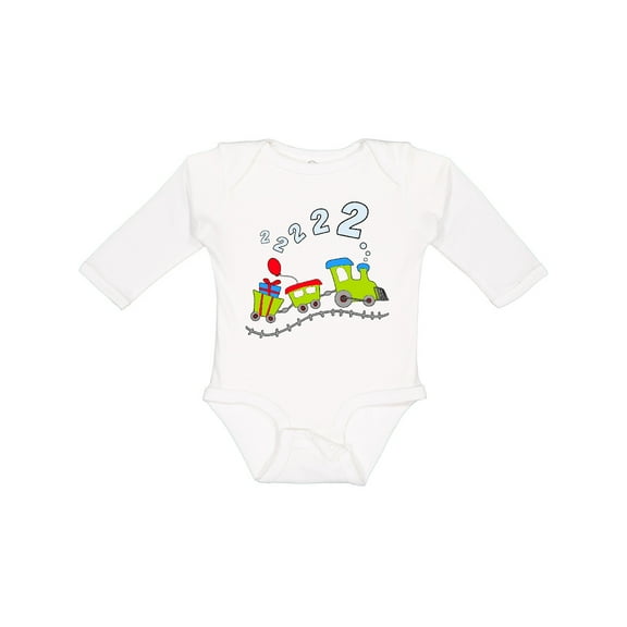Inktastic Second Birthday Party Train Boys or Girls Long Sleeve Baby Bodysuit