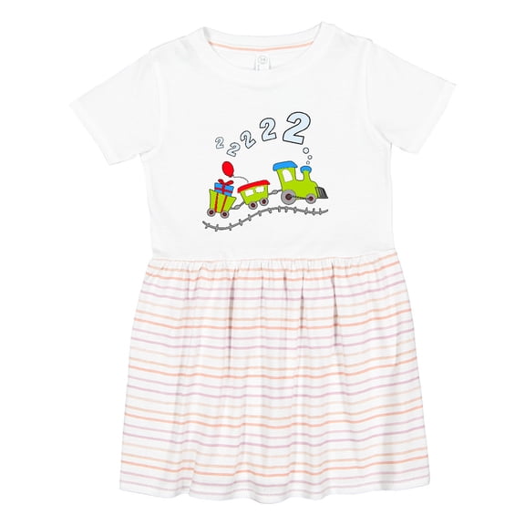 Inktastic Second Birthday Party Train Girls Toddler Dress