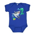 thumbnail image 1 of Inktastic Second Birthday Shark with Cake Boys or Girls Baby Bodysuit, 1 of 5