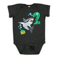 thumbnail image 1 of Inktastic Second Birthday Shark with Cake Boys or Girls Baby Bodysuit, 1 of 5