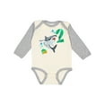 thumbnail image 1 of Inktastic Second Birthday Shark with Cake Boys or Girls Long Sleeve Baby Bodysuit, 1 of 5