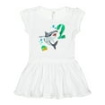 thumbnail image 1 of Inktastic Second Birthday Shark with Cake Girls Baby Dress, 1 of 5