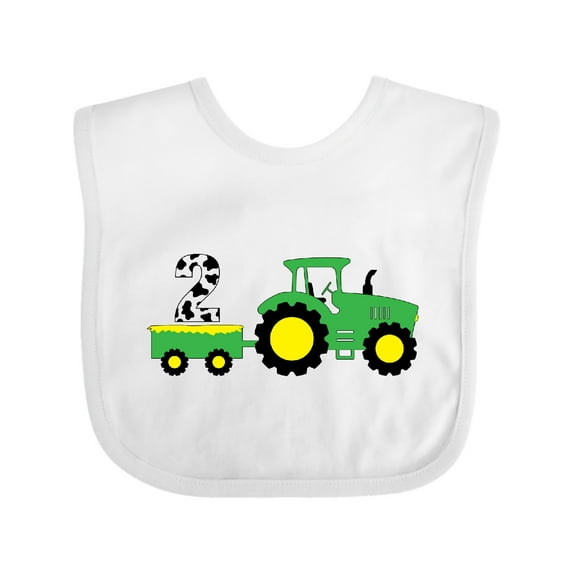 Inktastic Second Birthday Tractor Boys or Girls Baby Bib