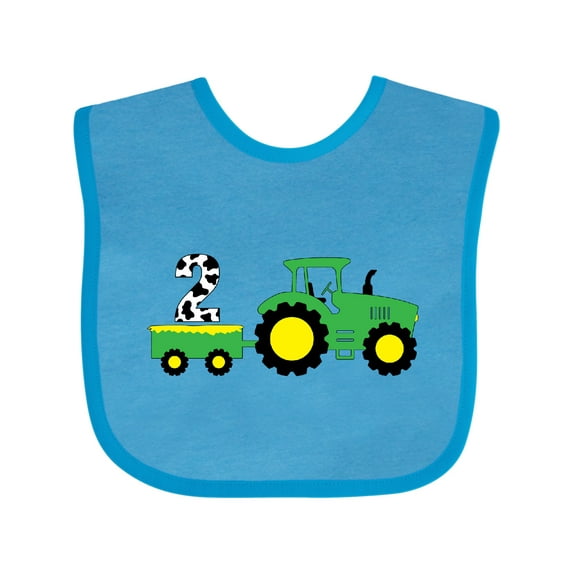Inktastic Second Birthday Tractor Boys or Girls Baby Bib