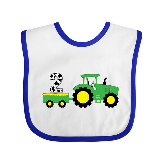 Inktastic Second Birthday Tractor Boys or Girls Baby Bib