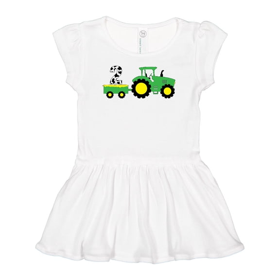 Inktastic Second Birthday Tractor Girls Baby Dress