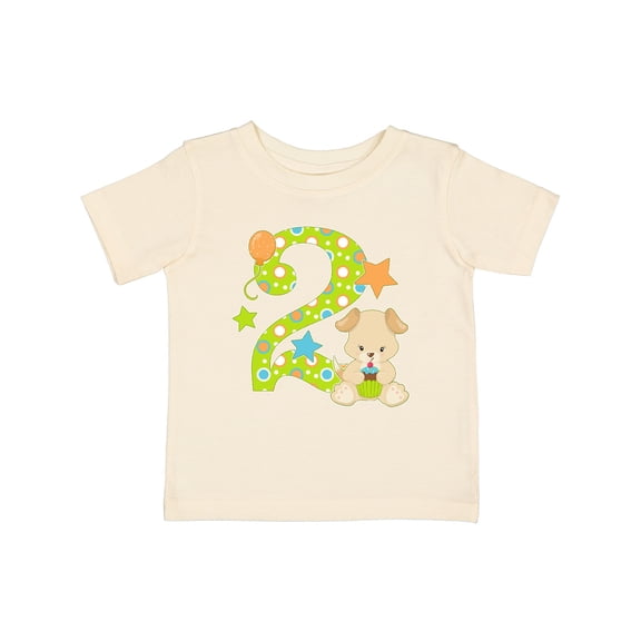 Inktastic Second Birthday with Cute Puppy and Stars Boys or Girls Baby T-Shirt