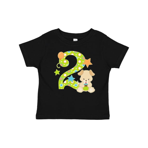 Inktastic Second Birthday with Cute Puppy and Stars Boys or Girls Baby T-Shirt